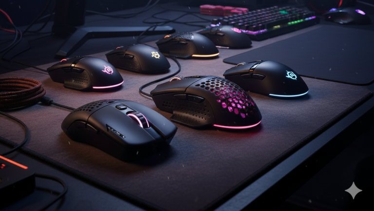 Obraz pokazujący rodzaje myszek gamingowych